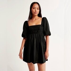 Abercombie and Fitch Emerson Mini Babydoll Dress Black